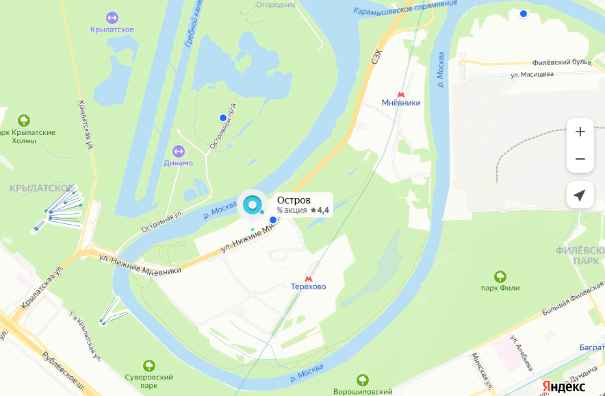 На фото — ЖК «Остров» на карте
