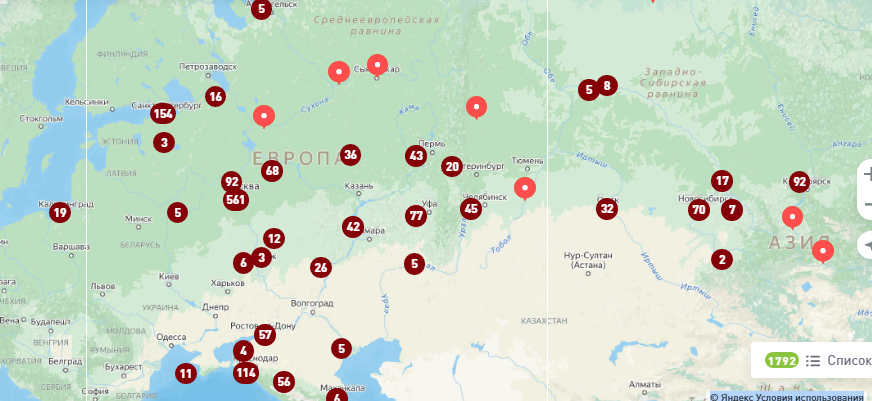 Карта долгостроев На фото — карта долгостроев