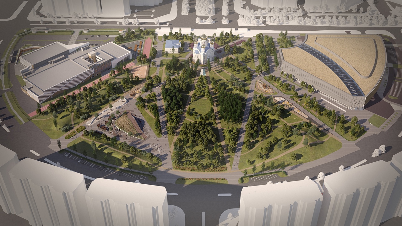 На фото — проект сквера в Некрасовке на главной площади. Источник: mos.ru